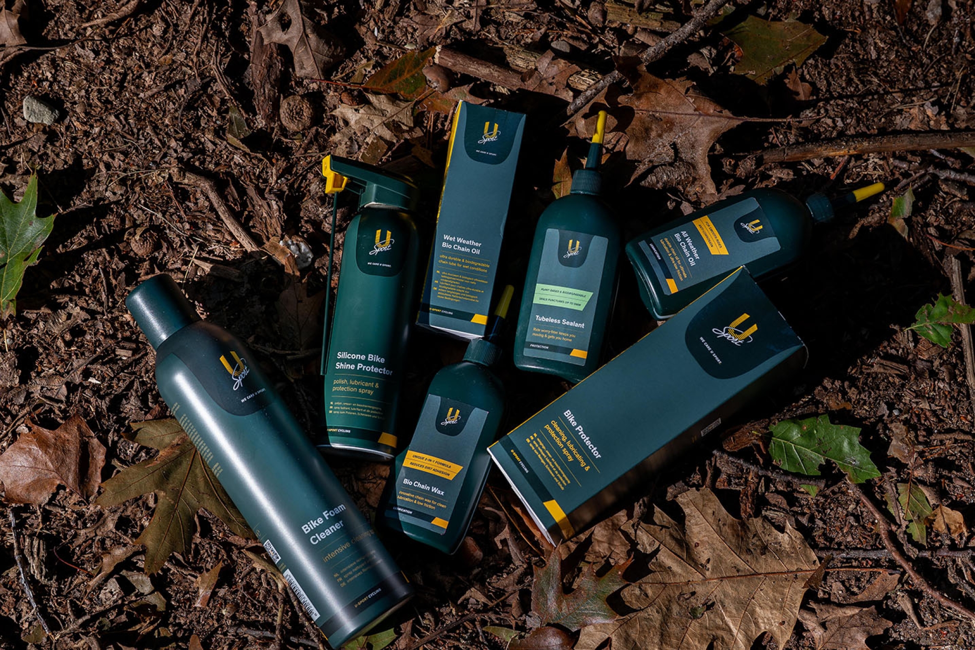 U-Sport fietsonderhoud producten in natuur