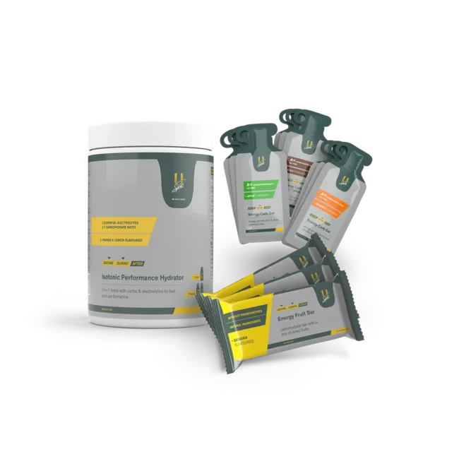 Nutrition Performance Bundle sportvoeding pakket U-Sport gels isotone sportdrank energy bar