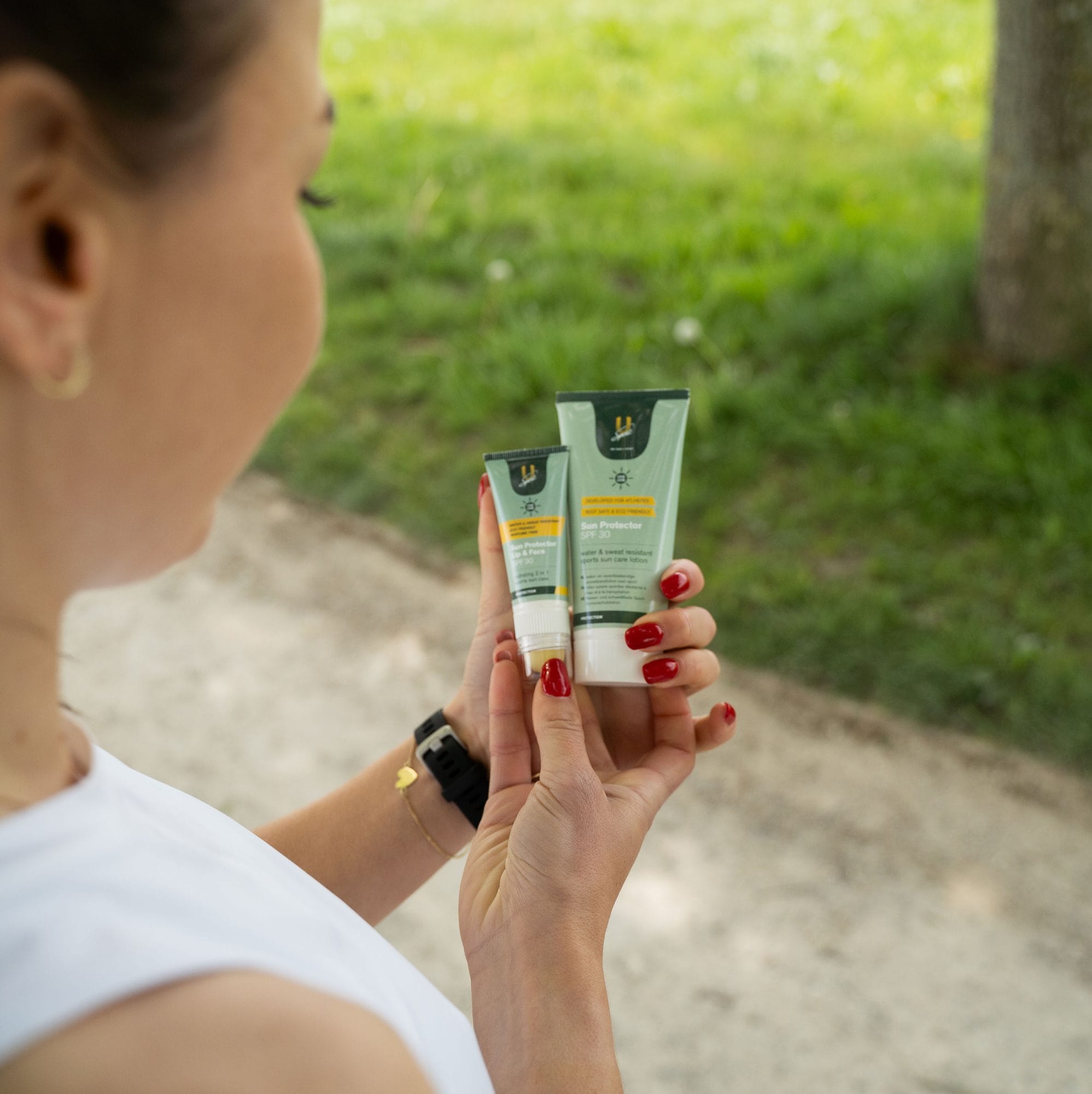 Sun Protector Lip & Face zonnebrand gezicht + Sun Protector sport zonnebrand