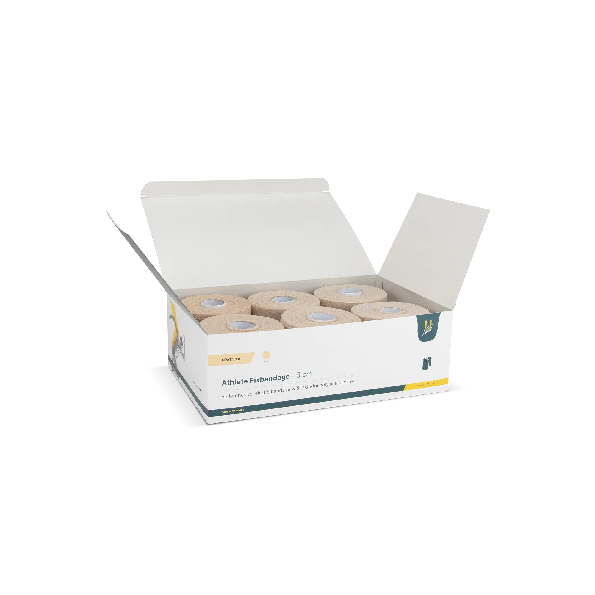 Athlete Fixbandage 8 cm x 20 meter 6 stuks open fixatiewindsel