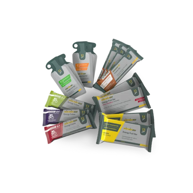 Sportvoeding Starter Bundle sportvoeding pakket met energy gels, energy bars, energy cubes en protein bars