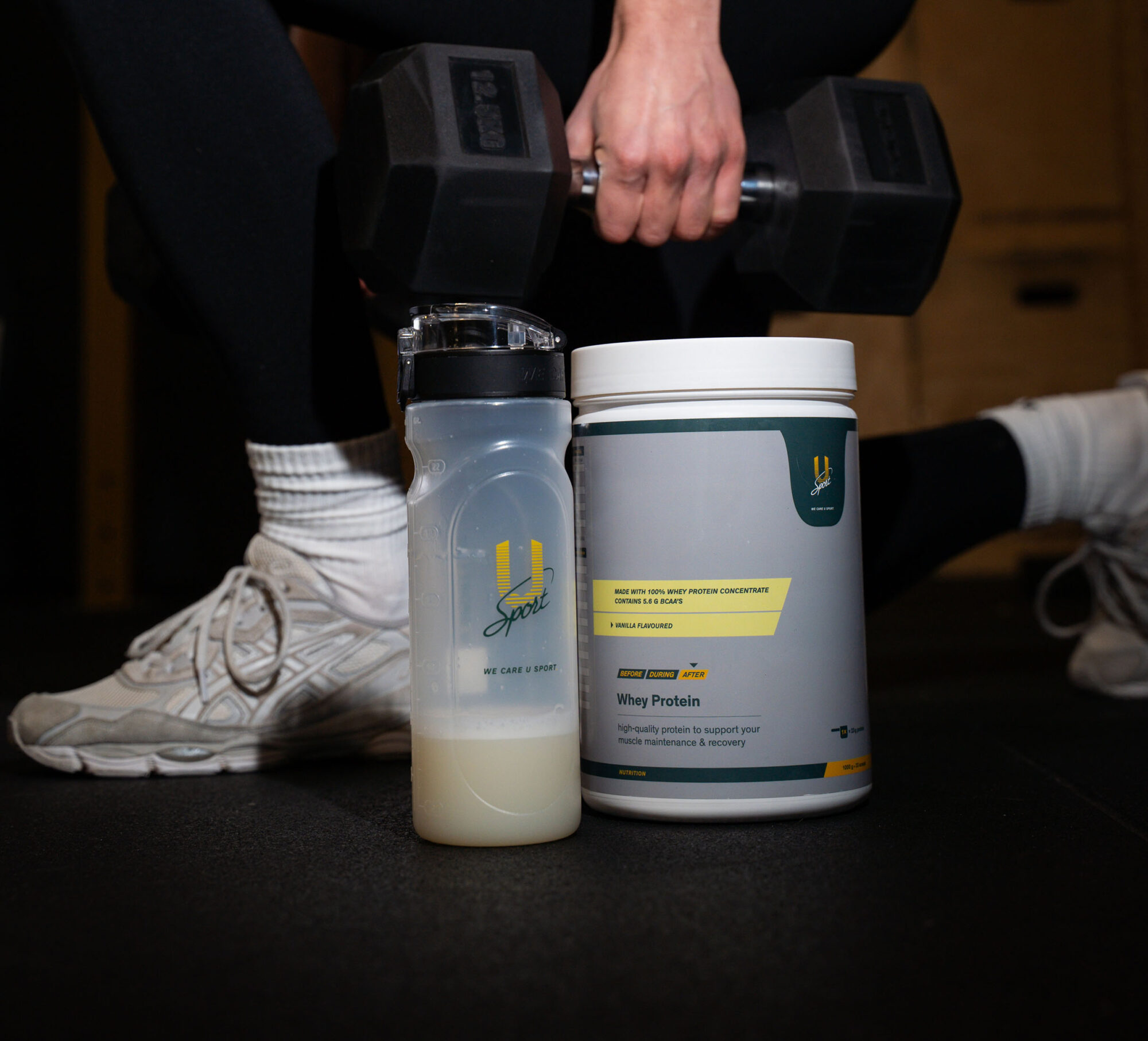 U-Sport Whey Protein eiwitpoeder Vanille 1000g eiwitpoeder met BCAA’s voor spieropbouw en herstel