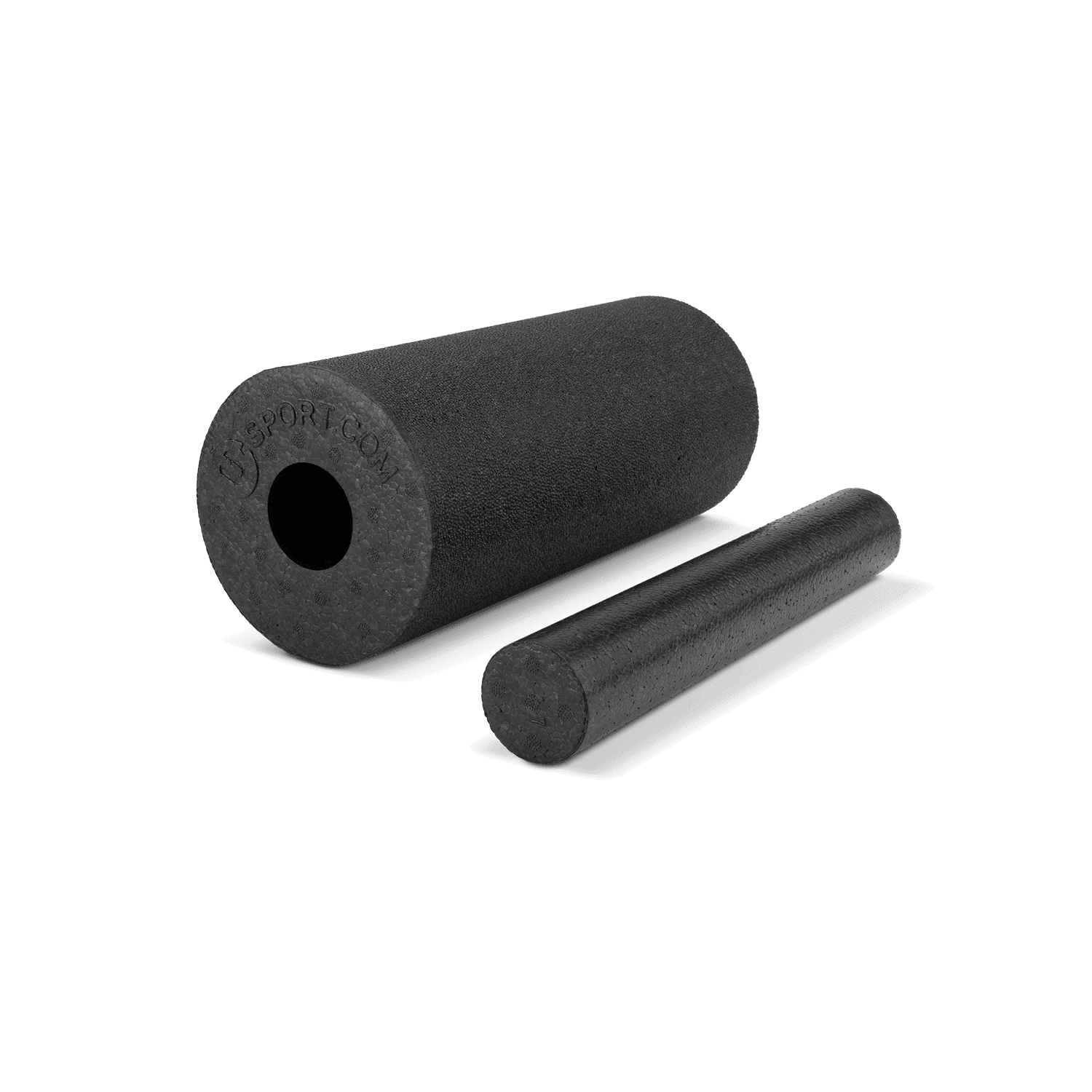 Foam roller massage roller U-Sport zwart voor warming-up, spierherstel en mobiliteit.