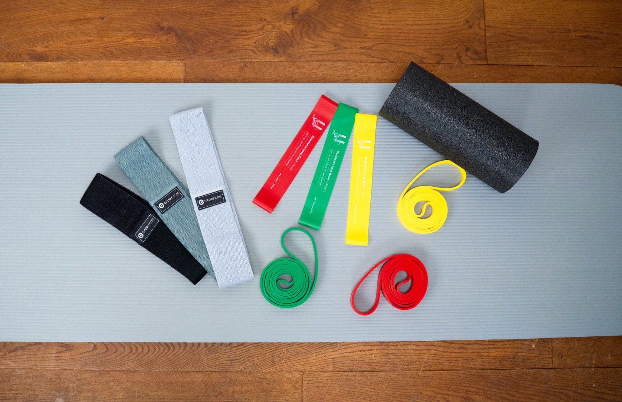 Resistance band voor krachttraining en mobiliteit, duurzame fitness band voor thuis workouts, stretching, warming-up en full body training.