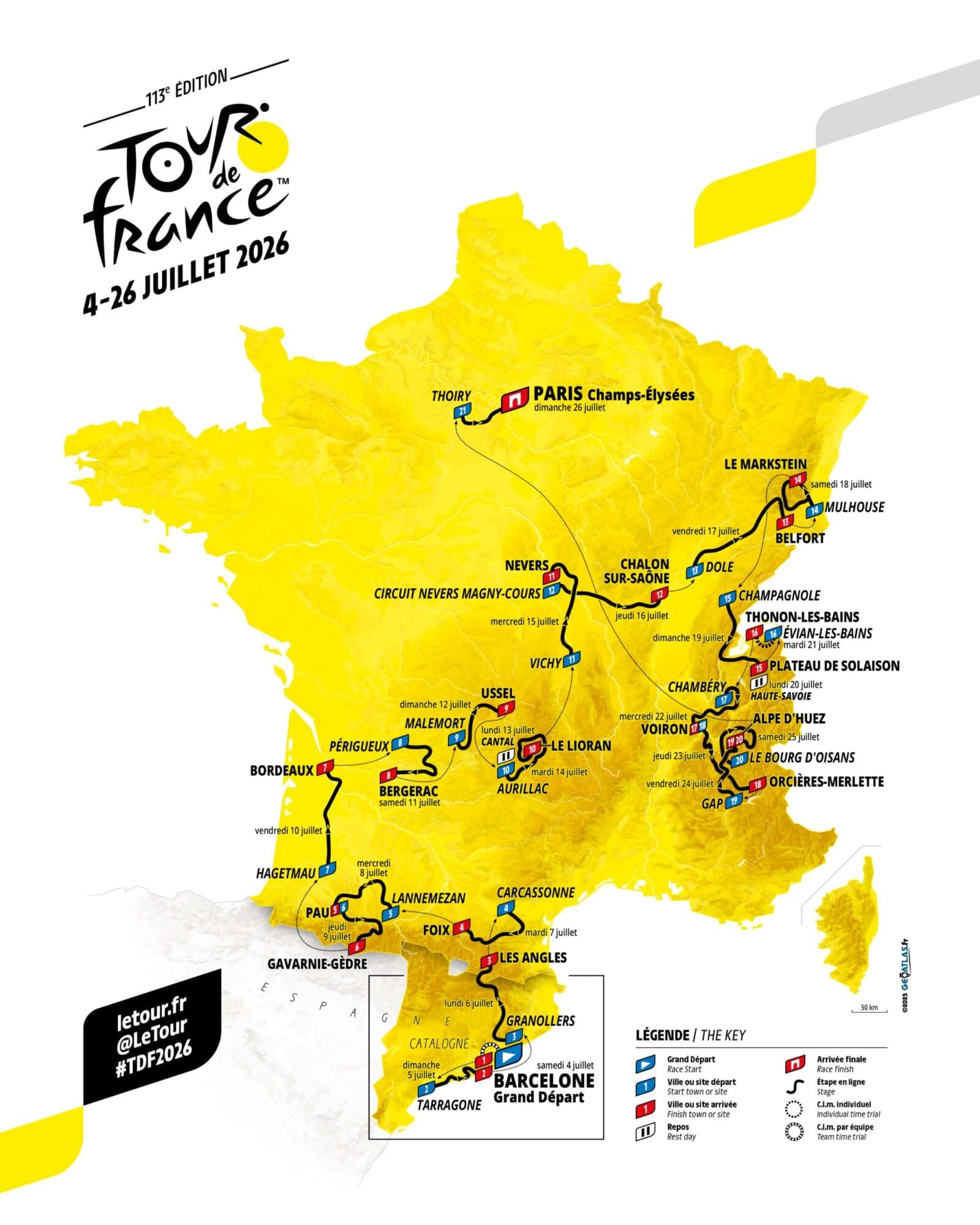 Schema Tour de France 2026