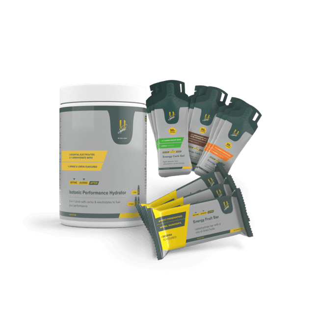 Nutrition Performance Bundle sportvoeding pakket U-Sport gels isotone sportdrank energy bar
